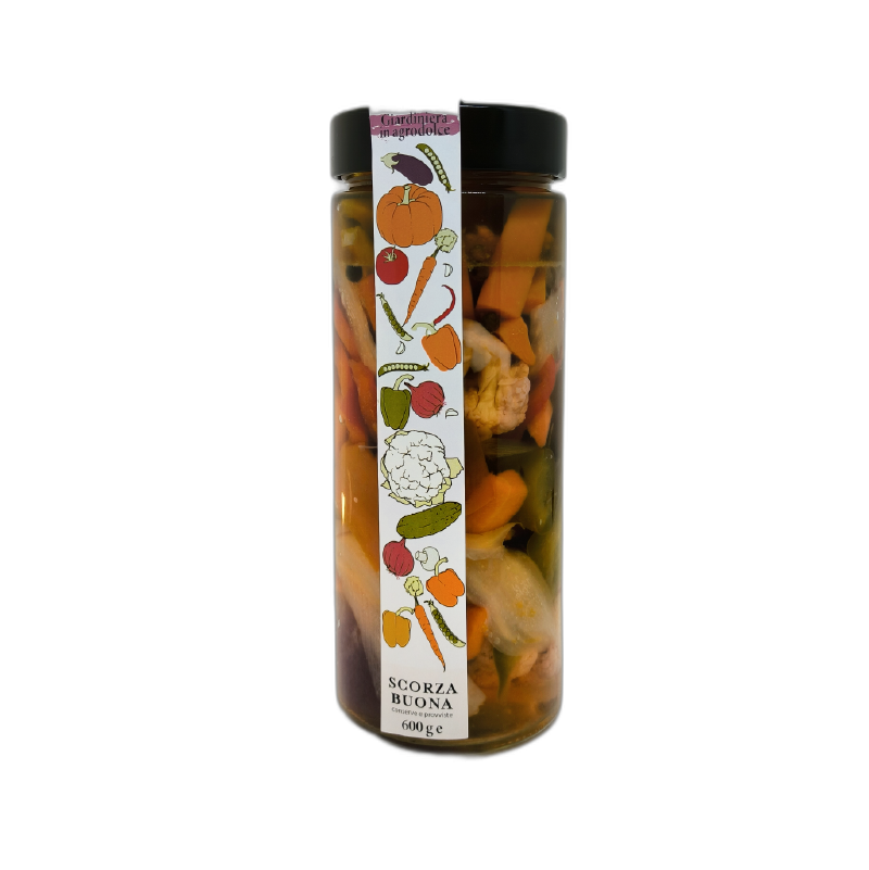 Giardiniera in agrodolce Scorza Buona senza conservanti con olio EVO