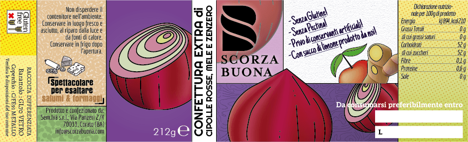 red onion and ginger extra jam Scorza Buona label